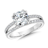 Double-Prong Split Shank Diamond Engagement Ring